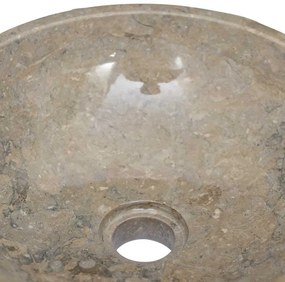 vidaXL Νιπτήρας Γκρι Ø40x12 εκ. Μαρμάρινος