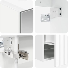 vidaXL Σετ Ντουλαπιών Μπάνιου 4 pcs Λευκό 100 x 14,5 x 70 εκ