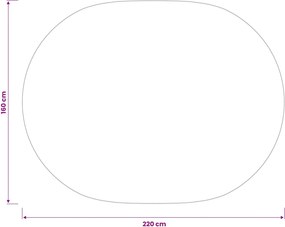 vidaXL Ύφασμα Τραπέζης Κόκκινο 160 x 220 cm Ωοειδής