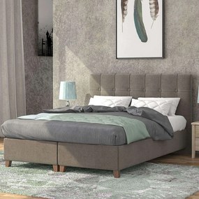 Κρεβάτι Νο66 160x200x110cm Light Grey Υπέρδιπλo