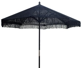 Ομπρέλα Brilie  ξύλο-μακραμέ Φ2.70x2.60 m μαύρο Model: 220-000001