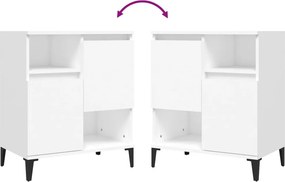 vidaXL Ντουλάπια 3 τεμ. Λευκό 60x35x70 εκ. Επεξεργασμένο Ξύλο