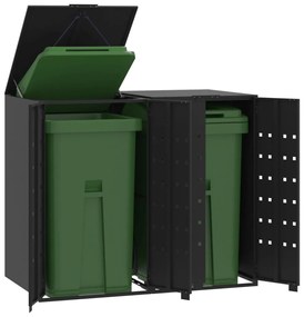 Αποθήκευση Κάδων Απορριμάτων 2 Κάδοι Μαύρος 138x79x117εκ Ατσάλι