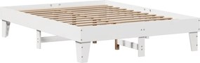 vidaXL Σκελετός Κρεβ. Χωρίς Στρώμα Λευκό 140x190 εκ Μασίφ Πεύκο