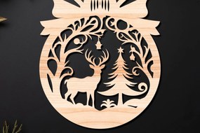 Σετ των 3 Intra απο ξύλο plywood 3mm-4mm πάχος Χριστουγεννιάτικο Στολίδι Δίασταση 8x8 cm INTRAFABR-110212319