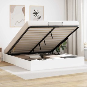 vidaXL Κρεβάτι Οθωμανικού Τύπου Λευκό 193 x 120 x 25 εκ Μοριοσανίδα