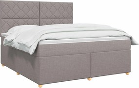 vidaXL Κρεβάτι box spring με στρώμα Taupe 140 x 200 cm Ύφασμα