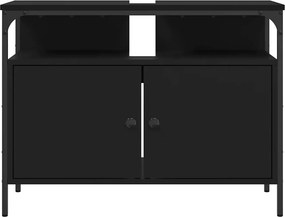 vidaXL Ντουλάπι Νιπτήρα Μπάνιου Μαύρο 80x30x60 εκ. Επεξεργασμένο Ξύλο
