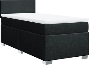 vidaXL Κρεβάτι Boxspring με Στρώμα Μαύρο 100 x 200 εκ. Υφασμάτινο