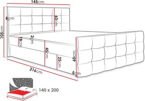 Επενδυμένο κρεβάτι Milano II-Kafe-140 x 200