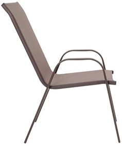 Καρέκλα - Πολυθρόνα Calan μέταλλο σκούρo καφέ-textilene καφέ 54x74x91 εκ.