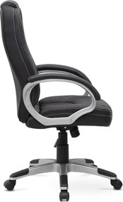 Καρέκλα γραφείου διευθυντική Robie Megapap από τεχνόδερμα χρώμα μαύρο 64x62x108/118εκ.