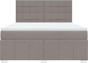 vidaXL Κρεβάτι Boxspring με Στρώμα Taupe 180x200 εκ. Υφασμάτινο