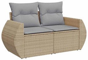 vidaXL Σετ Καναπέ Κήπου 9 pcs Μπεζ συνθετικό ρατάν