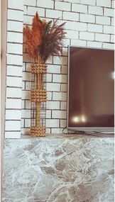 Stewehome Βάζο από πλεκτή ψάθα τριπλής πλέξης Χακί