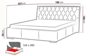 Κρεβάτι Baltimore 101, Διπλό, Άσπρο, 160x200, Οικολογικό δέρμα, Τάβλες για Κρεβάτι, 180x227x100cm, 129 kg | Epipla1.gr
