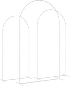 vidaXL Αψίδα Γάμου 3 pcs Λευκός Ατσάλι