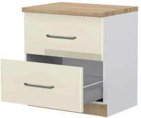 Επιδαπέδιο ντουλάπι Modena R-80-2MBOX-Λευκό - Μπεζ