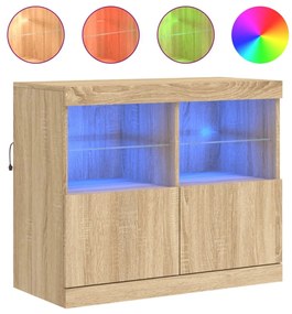 Ντουλάπι με LED Sonoma Δρυς 81 x 37 x 67 εκ. - Καφέ