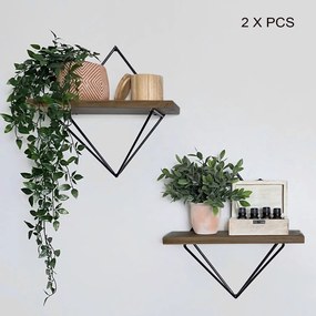 Ράφι Τοίχου Καρυδί / Μαύρο SEBROCA 30x14x30
