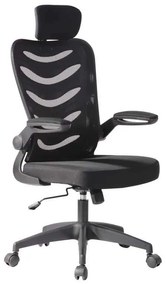 Πολυθρόνα Bf2940 Manager Mesh/Ύφασμα Μαύρο . Διάσταση: 58x58x115/123cm