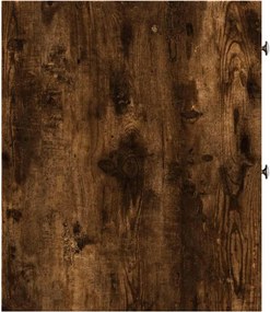 vidaXL Ντουλάπι Μπάνιου Στενό με Ροδάκια Καπνιστή Δρυς Επεξ. Ξύλο