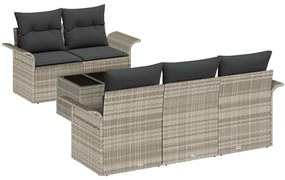 vidaXL Σετ Καναπέ Κήπου με μαξιλάρι 6 pcs Ανοιχτό γκρι 55 x 55 x 37 εκ