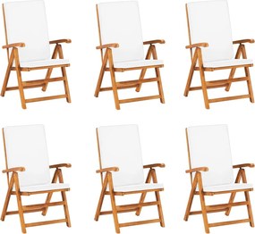 vidaXL Σετ Τραπεζαρίας Κήπου 7 Τεμ. από Μασίφ Ξύλο Teak με Μαξιλάρια