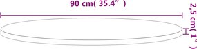vidaXL Επιφάνεια Τραπεζιού Στρογγυλή Ø90x2,5 εκ. Μασίφ Ξύλο Οξιάς