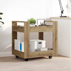 vidaXL Τροχήλατο Γραφείο Artisan Oak 60 x 45 x 60 εκ