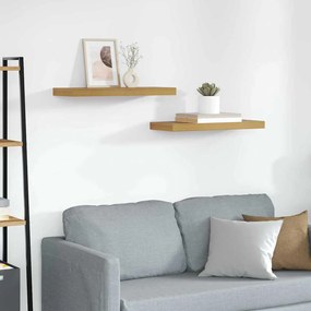 vidaXL Ράφι Τοίχου 2 pcs Μπεζ 60 x 23,5 x 4 εκ Επεξεργασμένο ξύλο