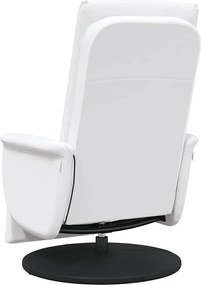 vidaXL Πολυθρόνα Μασάζ Ανακλινόμενη με Υποπόδιο Λευκή Συνθετικό Δέρμα