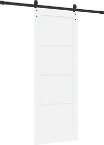 vidaXL Συρόμενη Πόρτα Λευκό και Μαύρο 78 x 202 εκ.