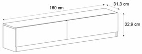 Έπιπλο τηλεόρασης Ahenk Megapap χρώμα καρυδί 160x31,3x32,9εκ.
