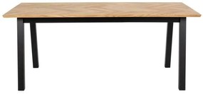 Τραπέζι Oakland 387, Δρυς, Μαύρο, 75x95x180cm, 44 kg, Πλαστικοποιημένη μοριοσανίδα, Ινοσανίδες μέσης πυκνότητας | Epipla1.gr