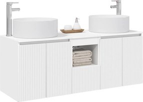 vidaXL Σετ Ντουλαπιών Μπάνιου 3 τμχ. Λευκό 129 x 44,5 x 80 cm