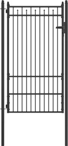 vidaXL Πύλη Φράχτη BAARLO 100 x 175 cm Μέταλλο Μαύρο Κλειδώσιμο