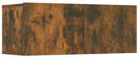 vidaXL Έπιπλα Τηλεόρασης 4 τεμ. Καπνιστή Δρυς 80x30x30 εκ. Επεξ. Ξύλο