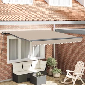 vidaXL Αναδιπλούμενη τέντα Μπεζ 350 x 250 εκ Πολυεστέρας και Αλουμίνιο