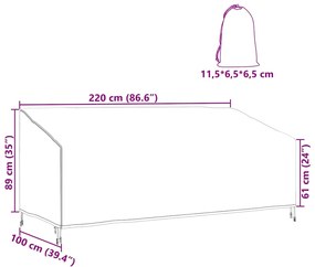 vidaXL Κάλυμμα Επίπλων Εξωτερικού Χώρου 220 x 100 x 89 εκ