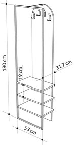 Έπιπλο εισόδου Archy pakoworld μελαμίνης φυσικό 53x32x180εκ