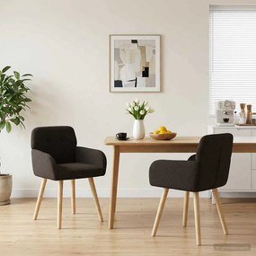 vidaXL Καρέκλες φαγητού 2 pcs Μπουκλέ Μαύρο 59 x 57 x 85 εκ.