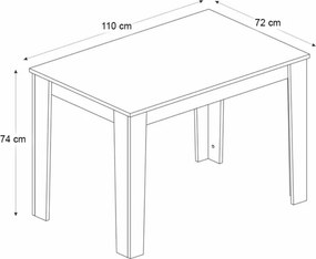 Τραπέζι Darlen Megapap χρώμα γκρι σκυροδέματος 110x72x74εκ.
