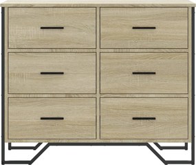 vidaXL Συρταριέρα Sonoma Δρυς 91x35,5x74,5 εκ. από Επεξεργ. Ξύλο