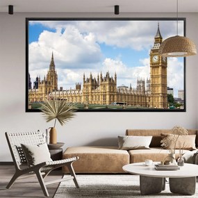 Πίνακας σε Plexiglass με Θέμα &#8220;Big Ben – Houses of Parliament&#8221; σε μαύρη ξύλινη Κορνίζα - 80cmx50cm
