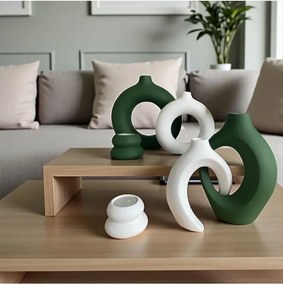 Stewehome Σετ 6 τεμαχίων μποέμ σεραιμική ψάθα και κηροπήγια διακοσμητικό