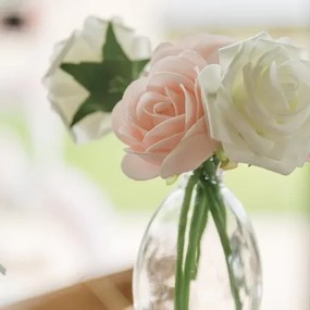 Beauty Home Μπουκέτο με 3 αφρώδη τριαντάφυλλα ροζ ø7×26.5cm