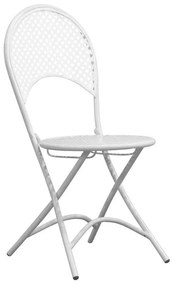 RONDO Καρέκλα Πτυσσόμενη, Μέταλλο Mesh Βαφή Άσπρο 42x54x85cm