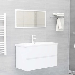 vidaXL Ντουλάπι Νιπτήρα Λευκό 80 x 38,5 x 45 εκ. από Επεξ. Ξύλο