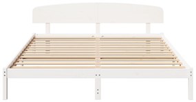 vidaXL Κρεβάτι με Κεφαλάρι Λευκό 180x200 εκ. Μασίφ Ξύλο Πεύκου
